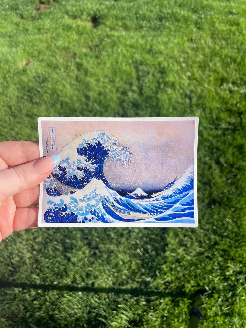 Great Wave-sticker, waterdicht vinyl, Japanse Hokusai-kunst 5 inches