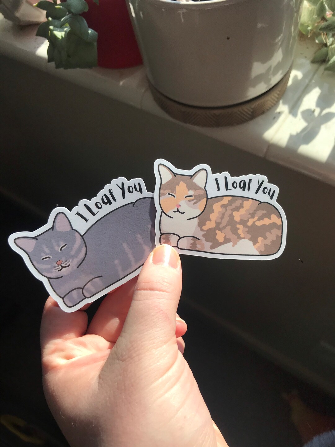 Custom Cat Sticker, I Loaf You Cat Loaf Waterproof Vinyl Sticker Etsy