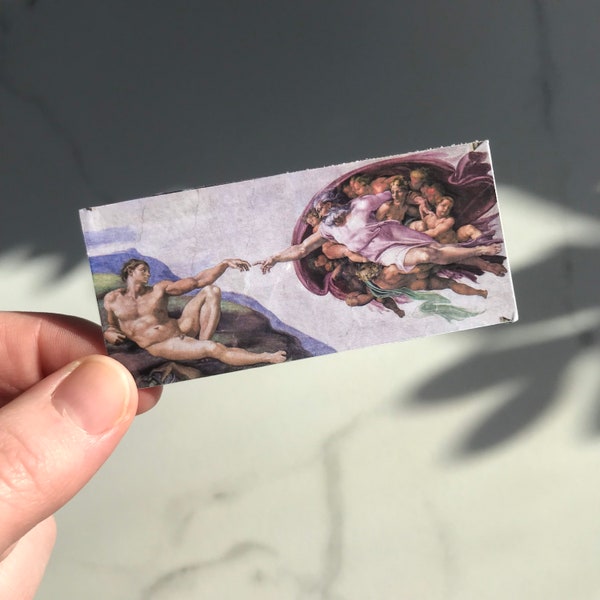 The Creation of Adam, Waterproof Vinyl Sticker, Renaissance Art painting by Michelangelo