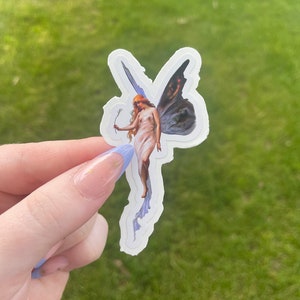 Redhead Lily Fairy Sticker, Waterproof Vinyl Sticker, Art by Falero