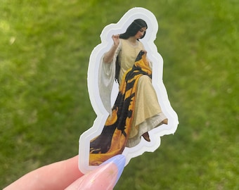 Stitching the Standard (cutout) Sticker, Art by Edmund Blair Leighton