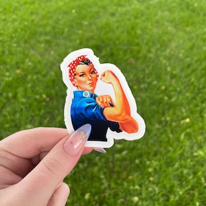 We Can Do It Sticker, Rosie the Riveter Waterproof Vinyl Sticker