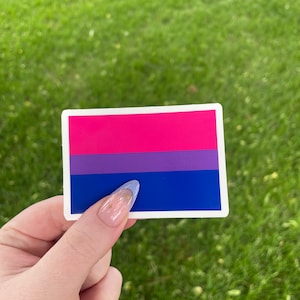 Drapeau de la fierté bisexuelle, autocollant en vinyle imperméable LGBTQ+