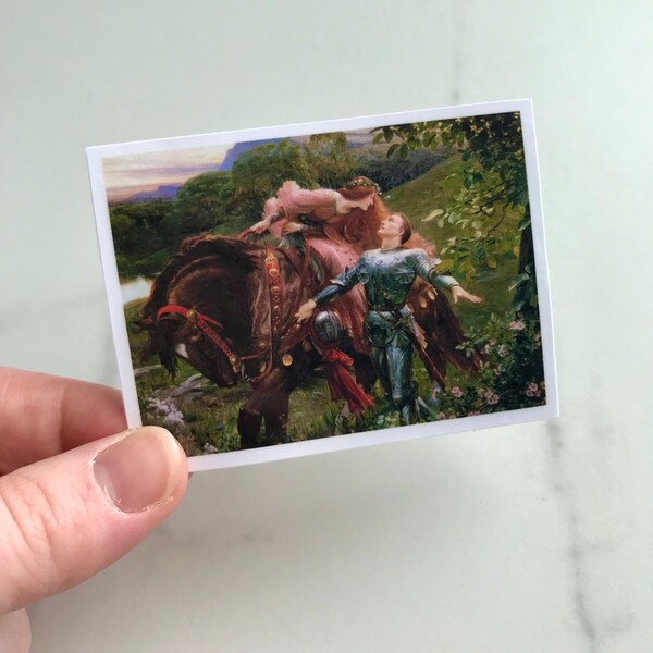 La Belle Dame Sans Merci, Waterproof Vinyl Sticker, Pre-Raphaelite painting by Frank Dicksee