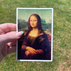 Adesivo Mona Lisa, arte renascentista de Leonardo de Vinci 5 inches