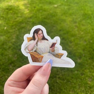 Young Woman Reading, by Victor-Gabriel Gilbert, Waterproof Vinyl Sticker, stickers for book lovers