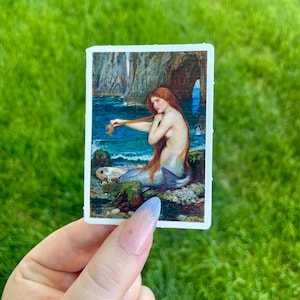 A Mermaid, Waterproof Vinyl Sticker, Pre-Raphaelite painting by John William Waterhouse