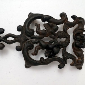 Cast Iron Cherub/Angel Footed  Trivet, Black,  Vintage 1930s