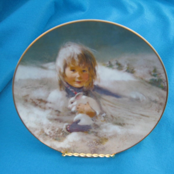 1980 Thornton Utz Collection Plate Snow Bunny Viletta Precious Moments