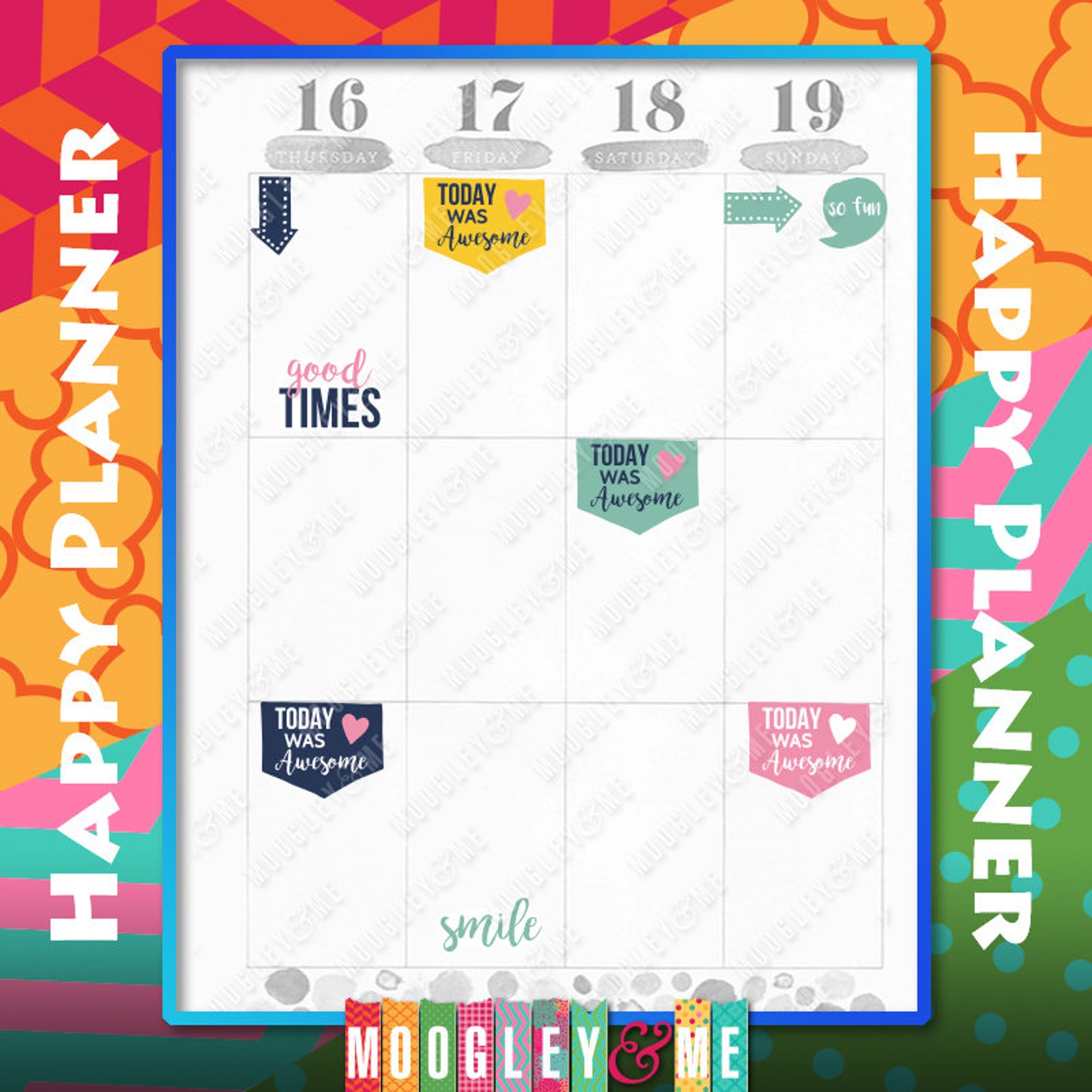 Happy Day Planner Stickers for Your Horizontal or Vertical Etsy