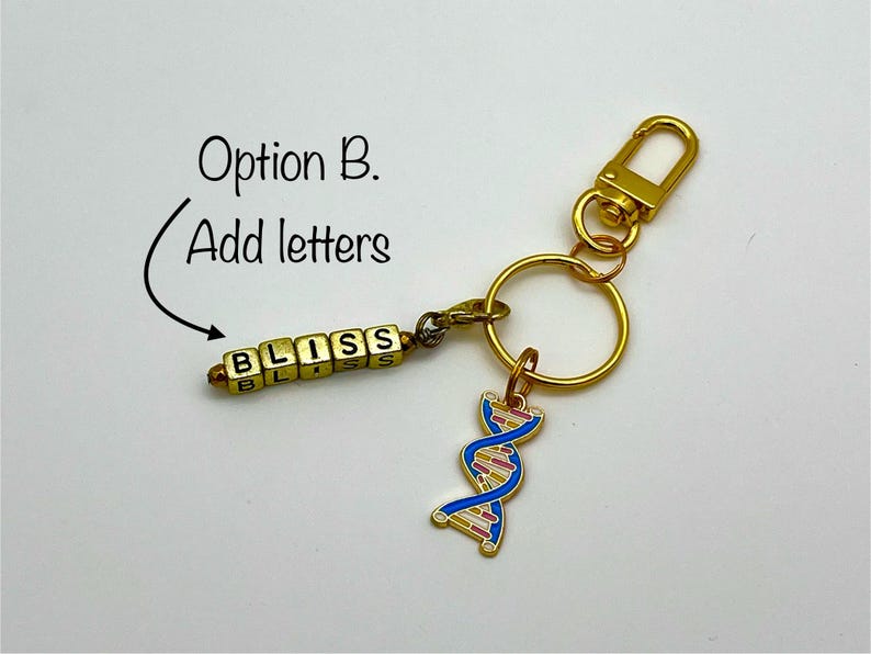 Science Keychain DNA Helix | Personalized Science Charm | Custom Gift ...