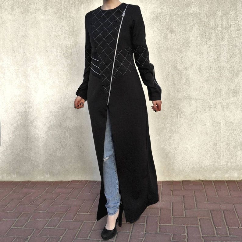 Quilted Abaya Black / Dubai Abaya / Long Line Jacket / Plus Etsy