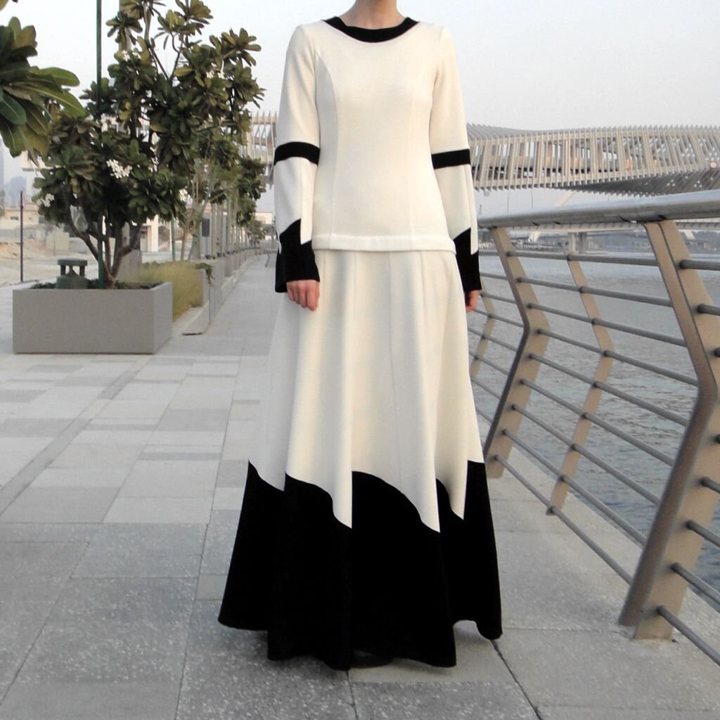 Low-waist Maxi Dress With Long Sleeves ...