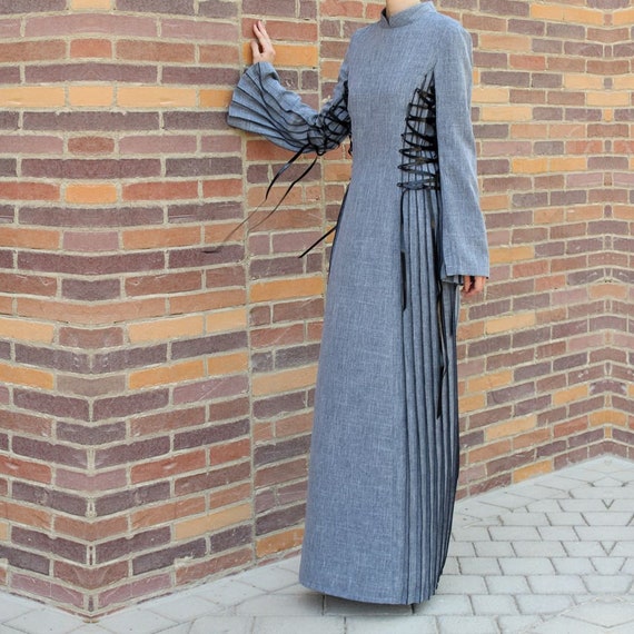 lace up maxi dress