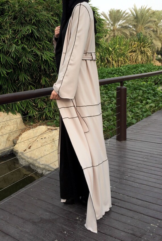Hemming Stitch Abaya Beige / Jersey 