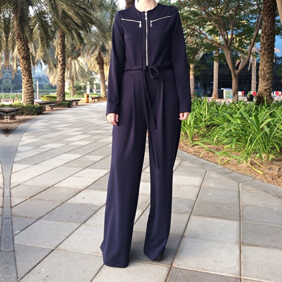 navy plus size jumpsuit