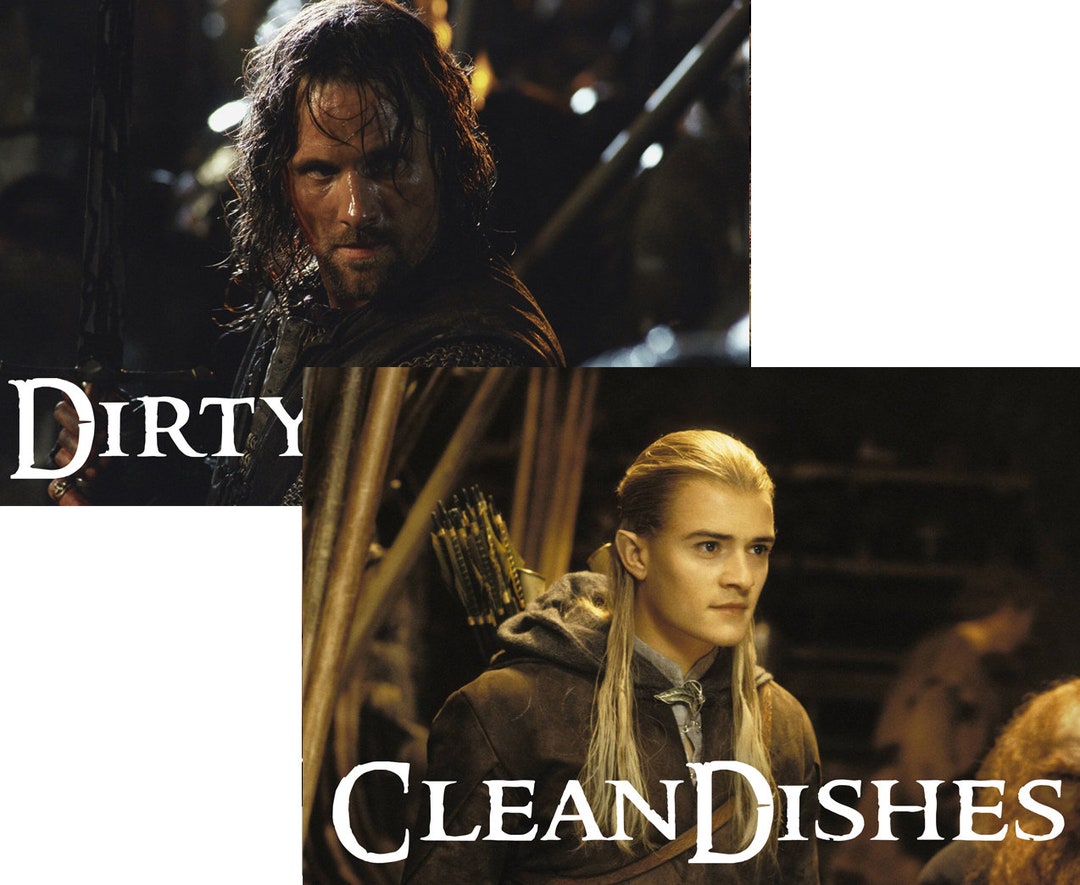 Legolas Aragorn  Señor de los Anillos reversible lavavajillas imán  Geek  cocina  Clean Dirty Magnet - Etsy México