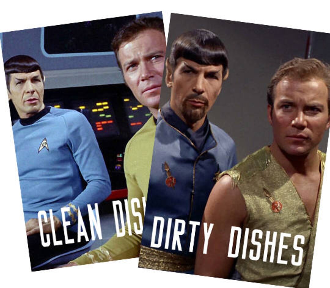Star Trek Laminated Reversible Dishwasher Sign Geek Kitchen