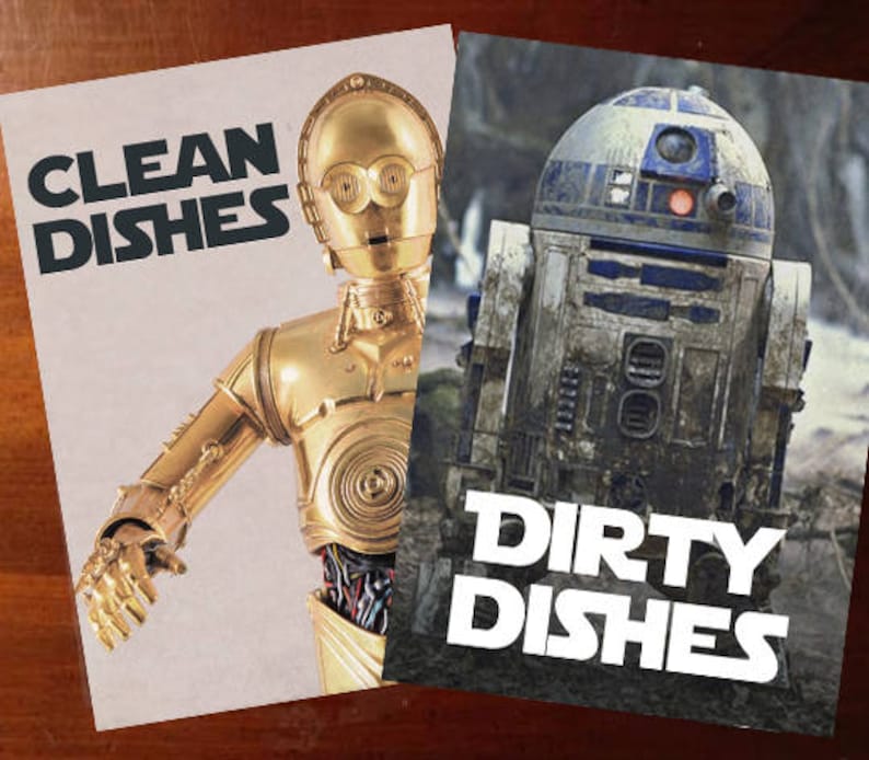Star Wars Laminated Reversible Dishwasher Sign Geek Etsy