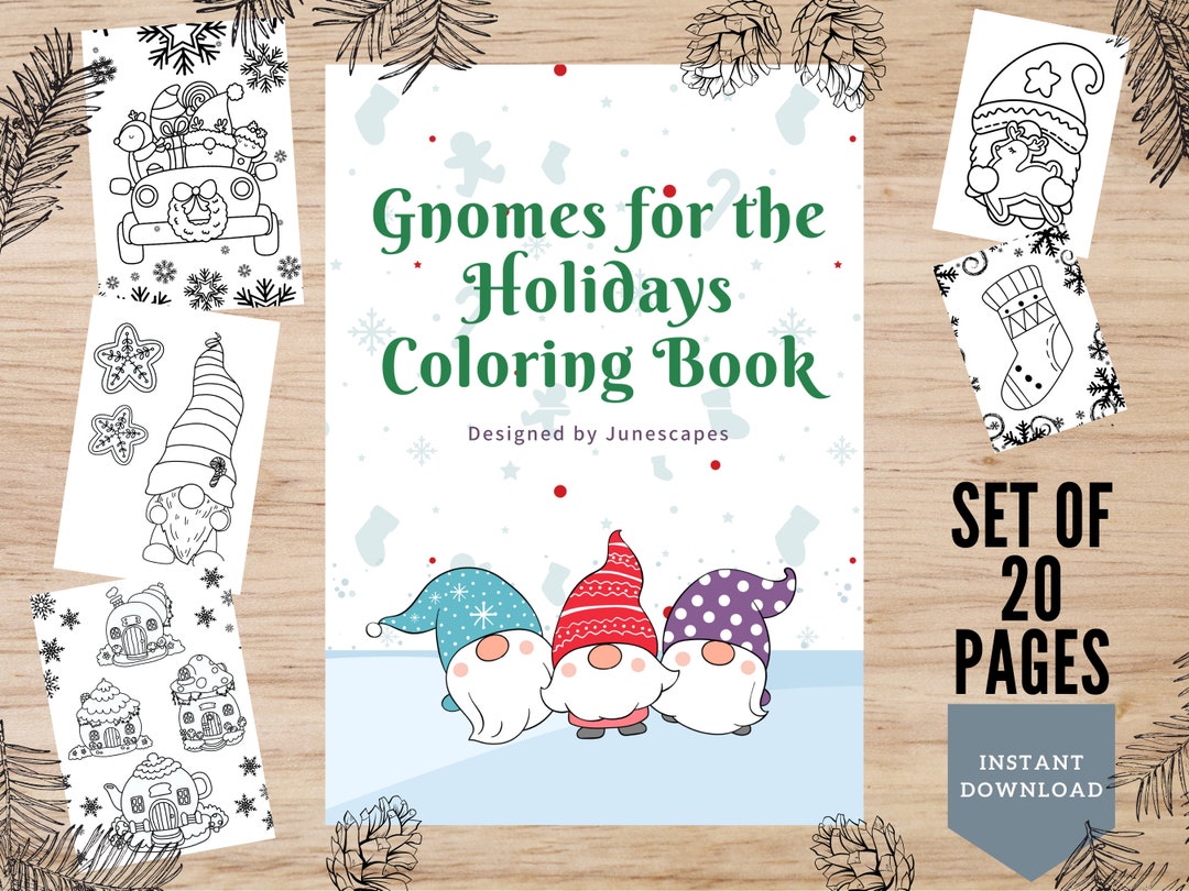 Gnomes for the Holidays Coloring Book - Etsy