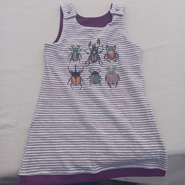 Organic Jumper Dress Purple Beetles 4t