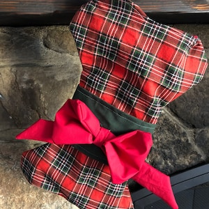 Dog Christmas stockings PDF template, instant download. Dog bone stocking sewing pattern, great for personal gift and embroidery. DIY Xmas