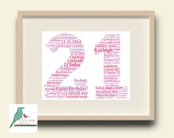 1st 25th 30th 40th 50th 60th Any Wedding Anniversary Personalised Gift Word Art