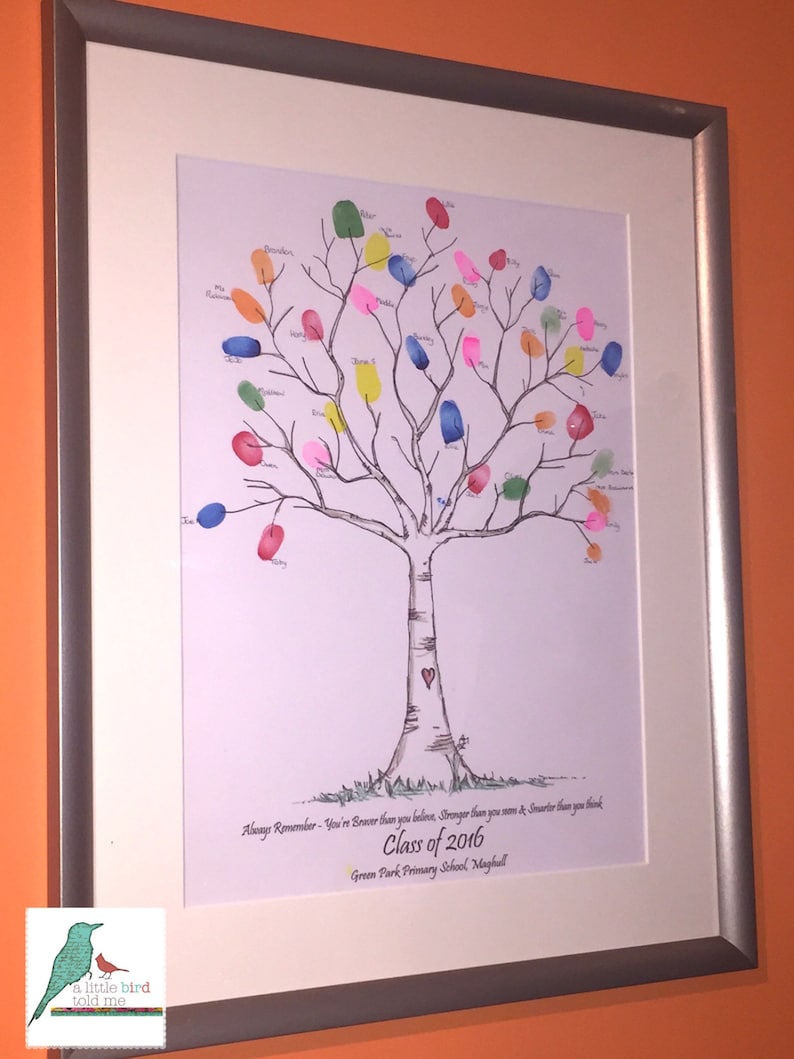 Personalised Fingerprint Tree School Leaver Nursery Leaver Etsy UK personalised-fingerprint-tree-school-leaver-nursery-leaver-etsy-uk
