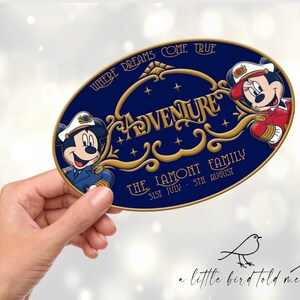 Fantasy Cruise door magnet (choose any ship!) personalised with dates and name | Wish Dream Wonder Magic Treasure - cruise decor Adventure design 2