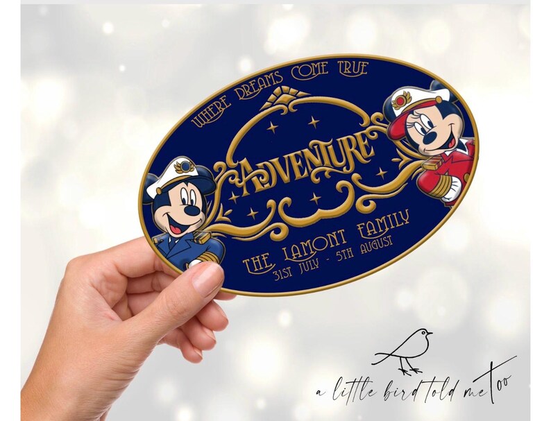 Fantasy Cruise door magnet (choose any ship!) personalised with dates and name | Wish Dream Wonder Magic Treasure - cruise decor Adventure design 2