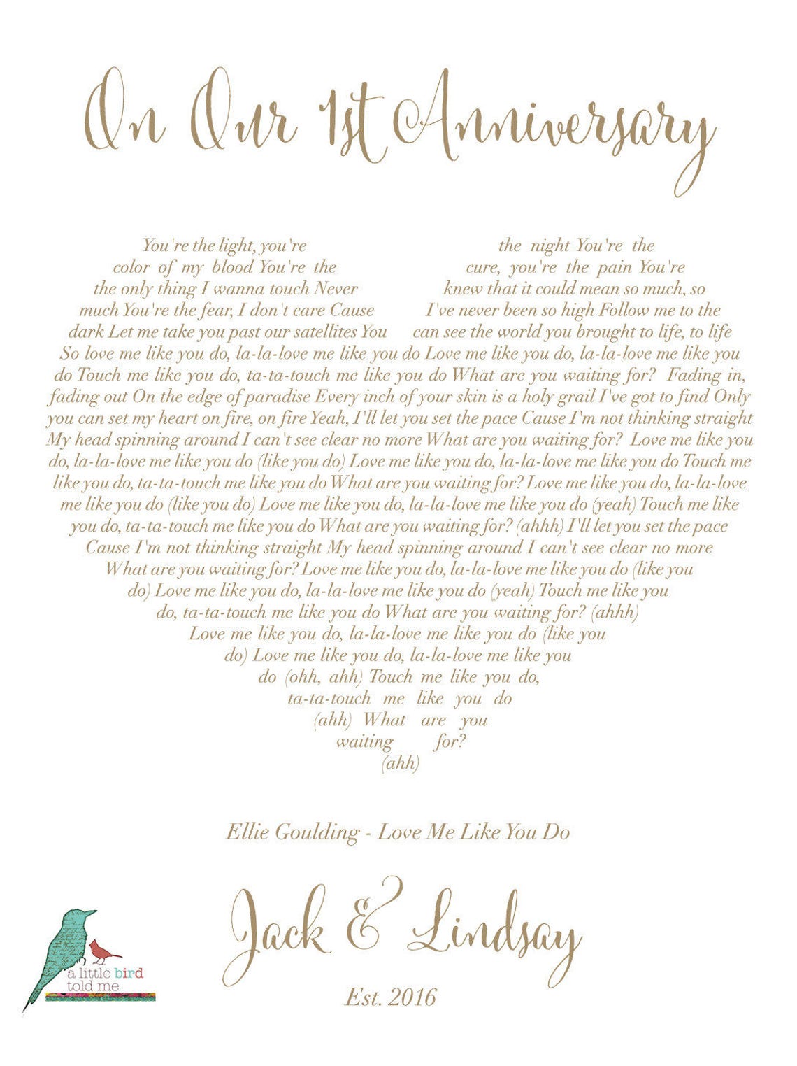 1st Wedding Anniversary Personalised paper Gift - Etsy UK