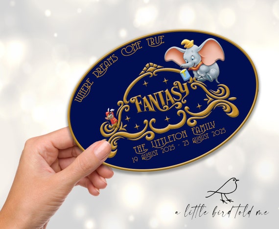 Fantasy Cruise door magnet (choose any ship!) personalised with dates and name | Wish Dream Wonder Magic Treasure - cruise decor