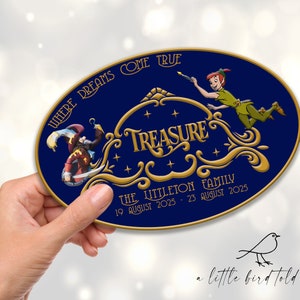 Treasure Cruise door magnet (choose any ship!) personalised with dates and name | Wish Dream Wonder Magic Fantasy - cruise decor