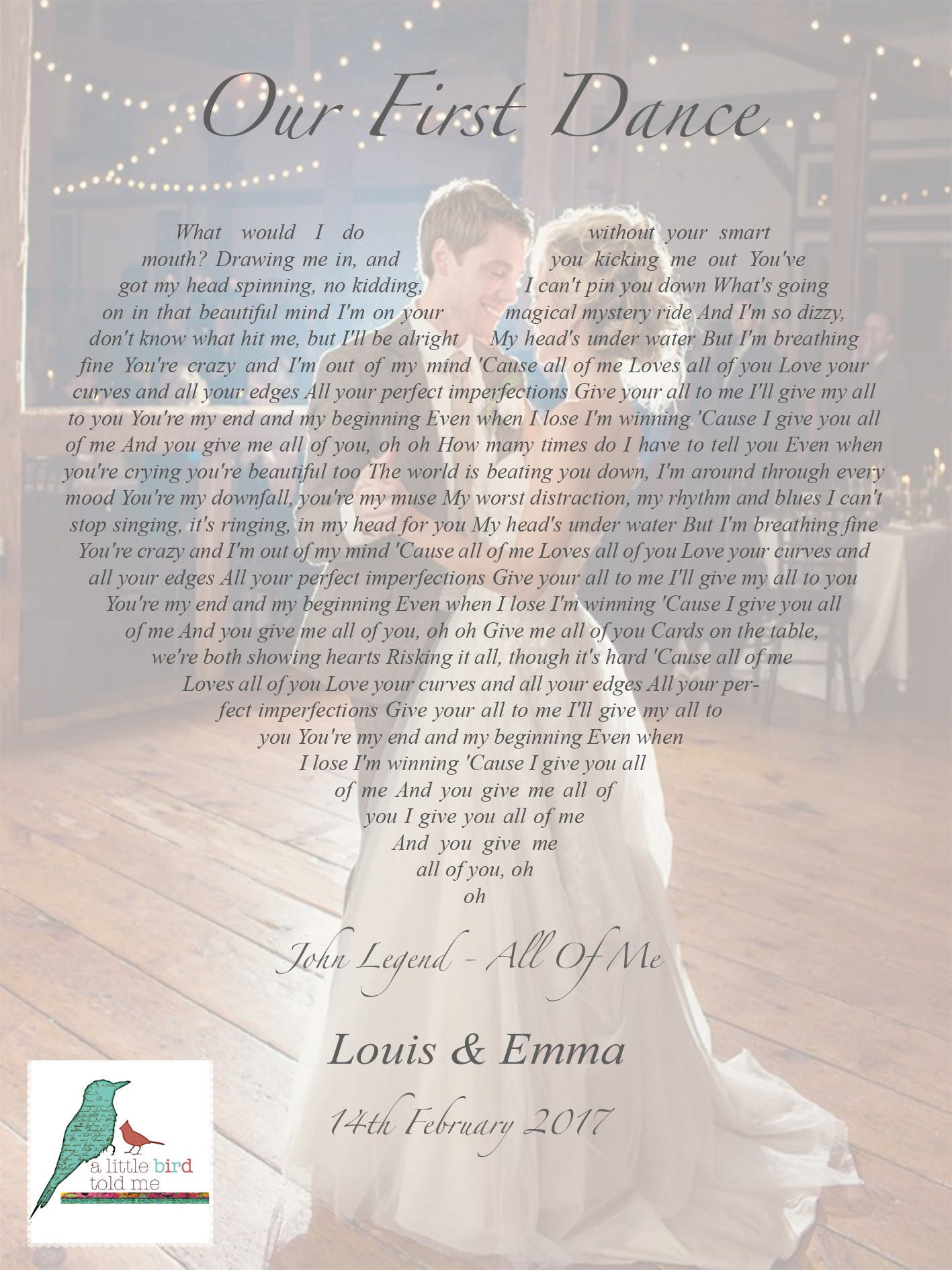 Personalised Photograph Song Lyrics Print Heart Shape Etsy UK