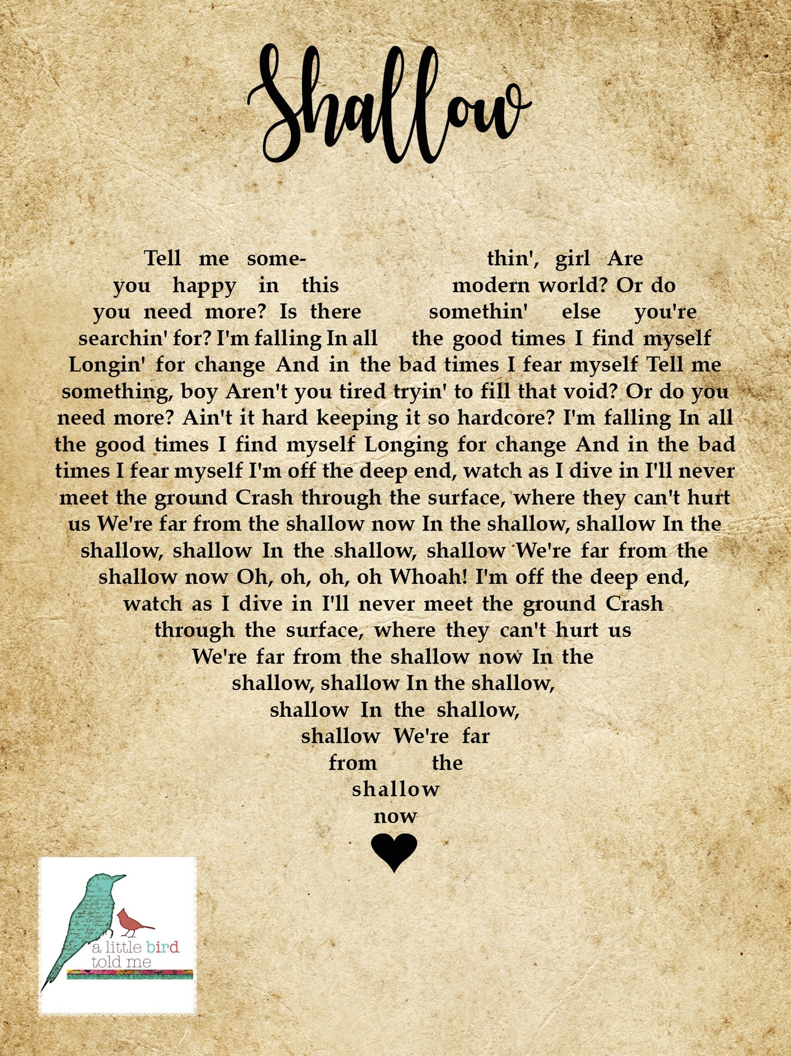 перевод песни lady gaga shallows