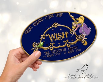 Wish Cruise door magnet (choose any ship!) personalised with dates and name | Fantasy Dream Wonder Magic Treasure - cruise decor