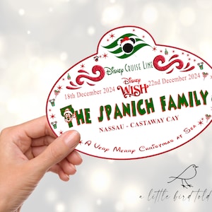 Crucero navideño muy alegre Imán personalizado para puerta de crucero Deseos Sueños Maravillas Fantasía Magia Navidad muy alegre