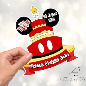 Birthday Cruise door magnet character cake [inspired] PERSONALISED | Mickey Minnie Pluto | birthday decoration | DCL birthday