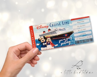 Personalised Cruise ticket boarding pass | surprise reveal | Holiday Vacation ticket | Fake boarding pass | DCL | Cruise Line