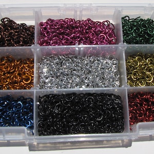 Jeweler Starter Kit JUMP RINGS Anodized Aluminum 3/16 18g American Chainmail