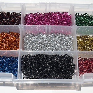 Jeweler Starter Kit JUMP RINGS Anodized Aluminum 5/32 18g American Chainmail
