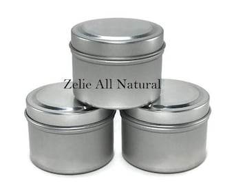 Seamless 8oz Tin Containers for Homemade Candle, Great Storage for Miscellaneous Items, Travel Sizes Containers, Set of three (3) Containers