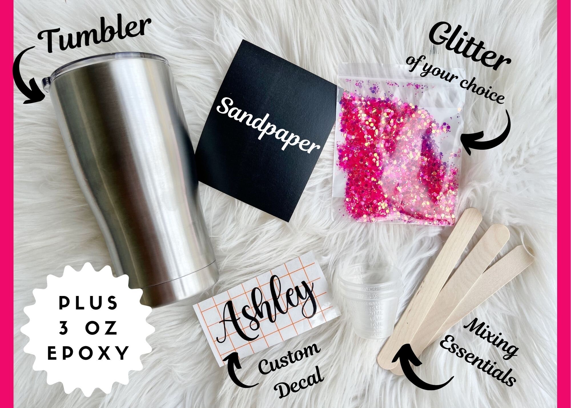 Epoxy Glitter Tumbler DIY Kit Complete Custom Tumbler Do It Etsy