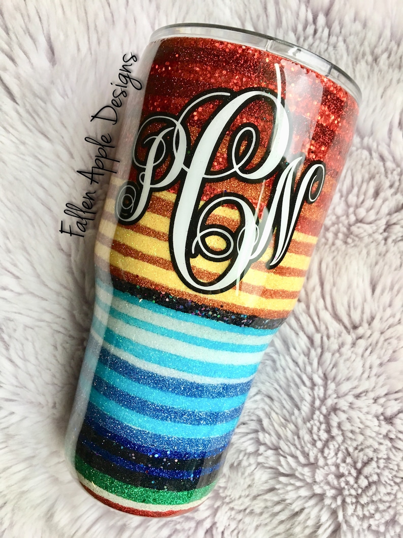 Serape Personalized Cup Mexican Horse Blanket Glitter Tumbler Etsy