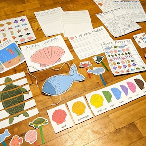Ocean Printable Activity Bundle, Summer Kid Activities, Preschool Educational Download, Kindergarten Unit Study, Homeschool Lesson