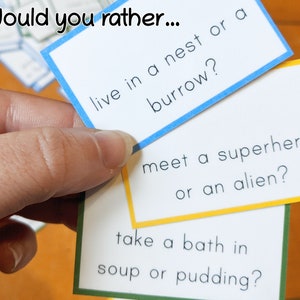 Would You Rather for Kids, Printable Family Questions and Answers Activity Game, Children's Social Skills Download, Conversation Starters