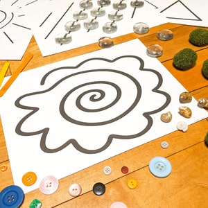 Loose Parts Printable Mats, Pre Writing Activity, Kids Play Dough Activity, Preschool Activity, Montessori Learning, Pattern Play Mats