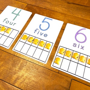 Counting Flash Cards Printable, Learning Number Activities, Preschool Game, Kids Educational Download, Play Dough Mats