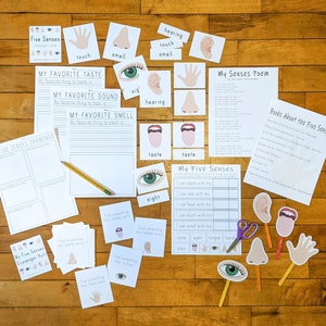Five Senses Printable Activity Package, Senses Unit Study, Kids Educational Downloads, Science Teaching Resources, Homeschool Lessons