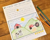 Field Trip Printable Reflections Activity, Homeschool Teacher Resources, Field Trip Writing Prompt Coloring Page Download